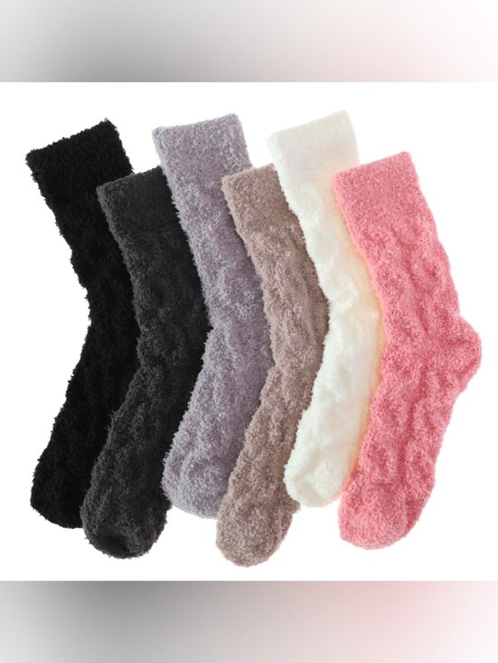 Accessories - 6 Pair Womens Fluffy Fuzzy Socks,Winter Cozy Soft Warm Socks,Gifts for Womens